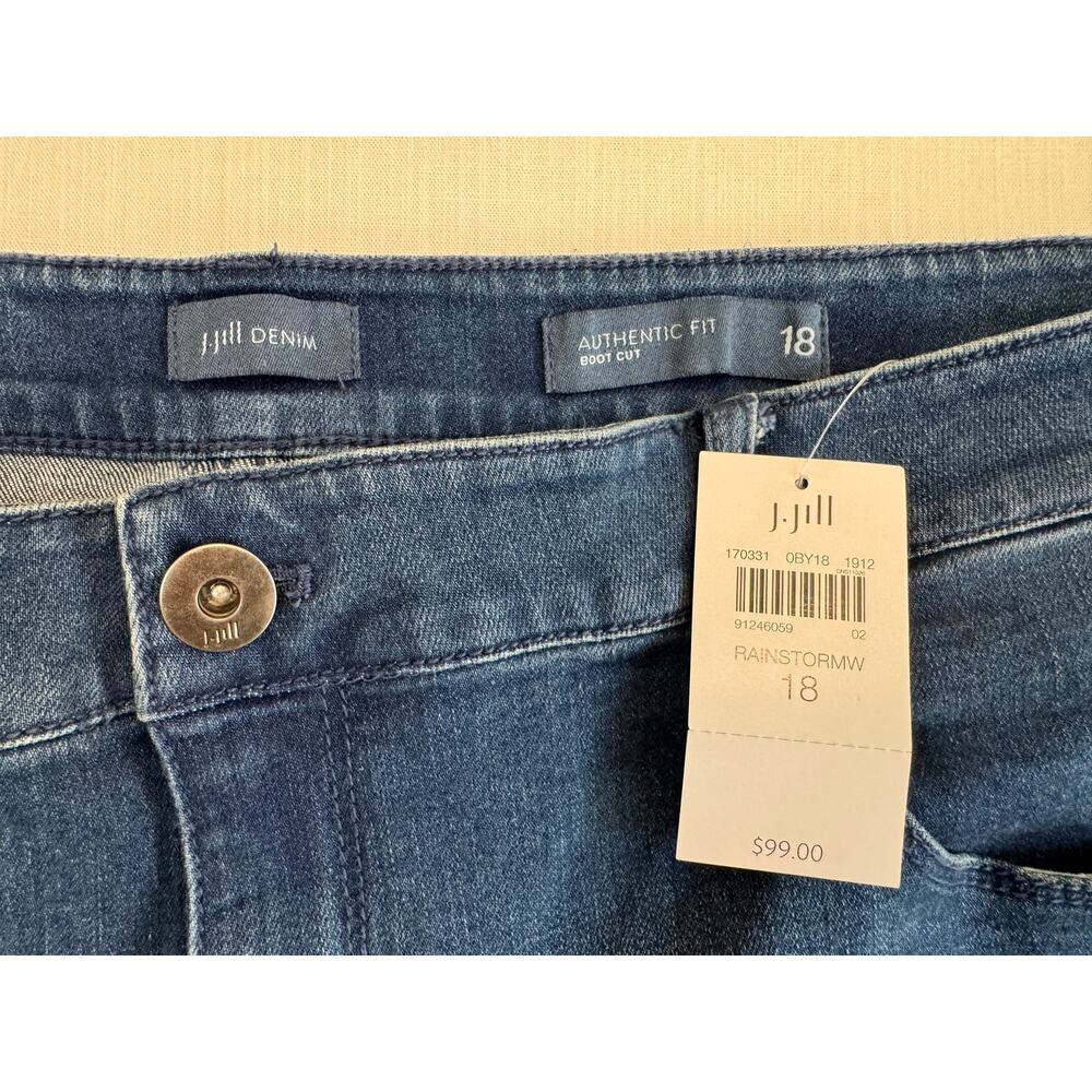 J JILL DENIM Jeans Women's Size 18 Rainstorm Wash Authentic Fit Boot Cut - Picture 7 of 11